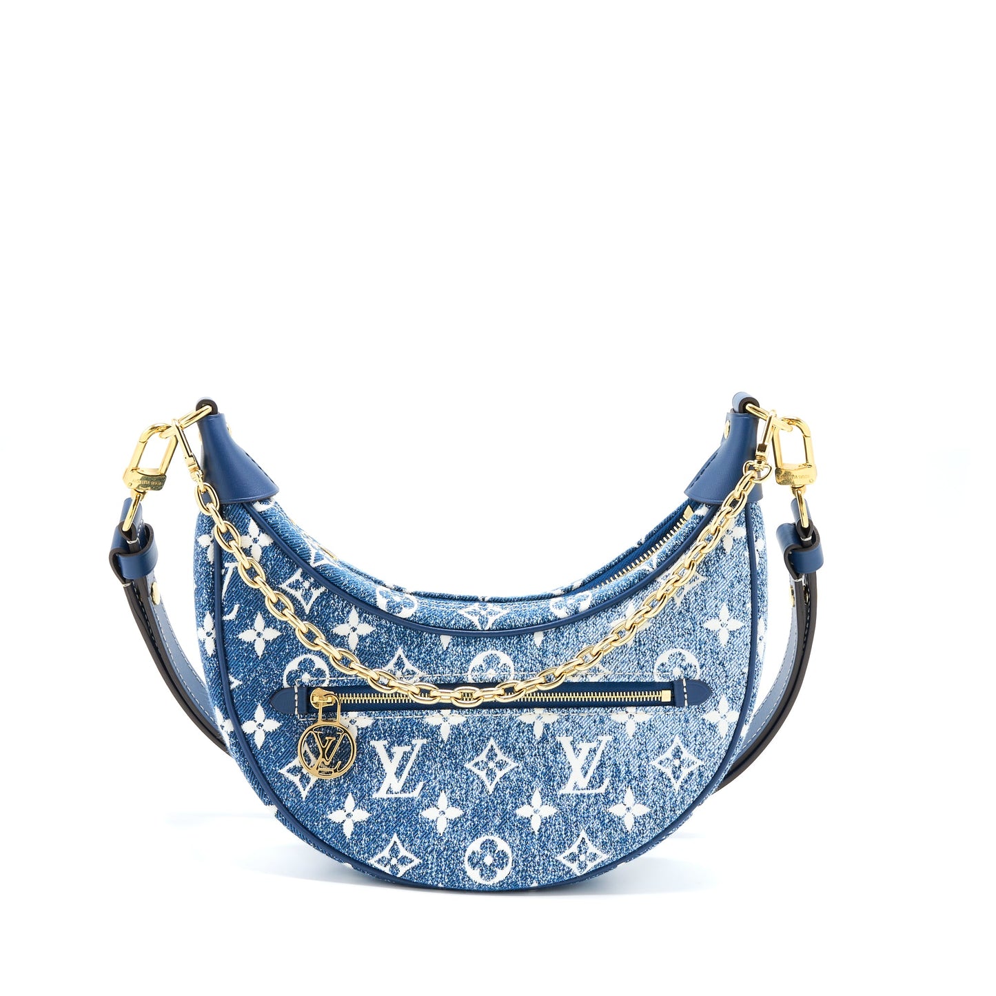Louis Vuitton Half Moon Loop Purse Denim Blue