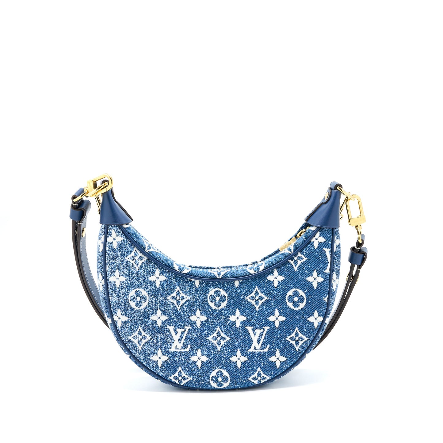 Louis Vuitton Half Moon Loop Purse Denim Blue