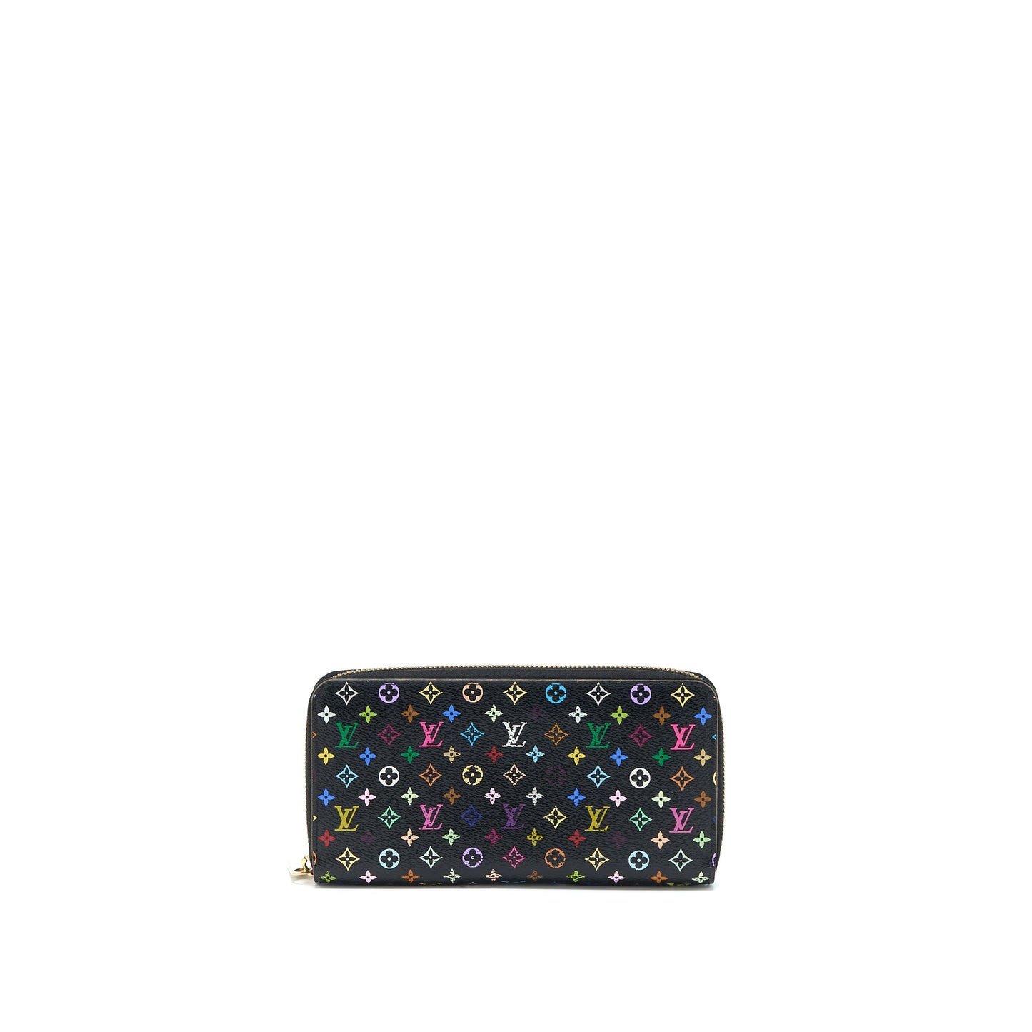 Louis Vuitton Zippy Long Wallet Black Multicolour Monogram Canvas