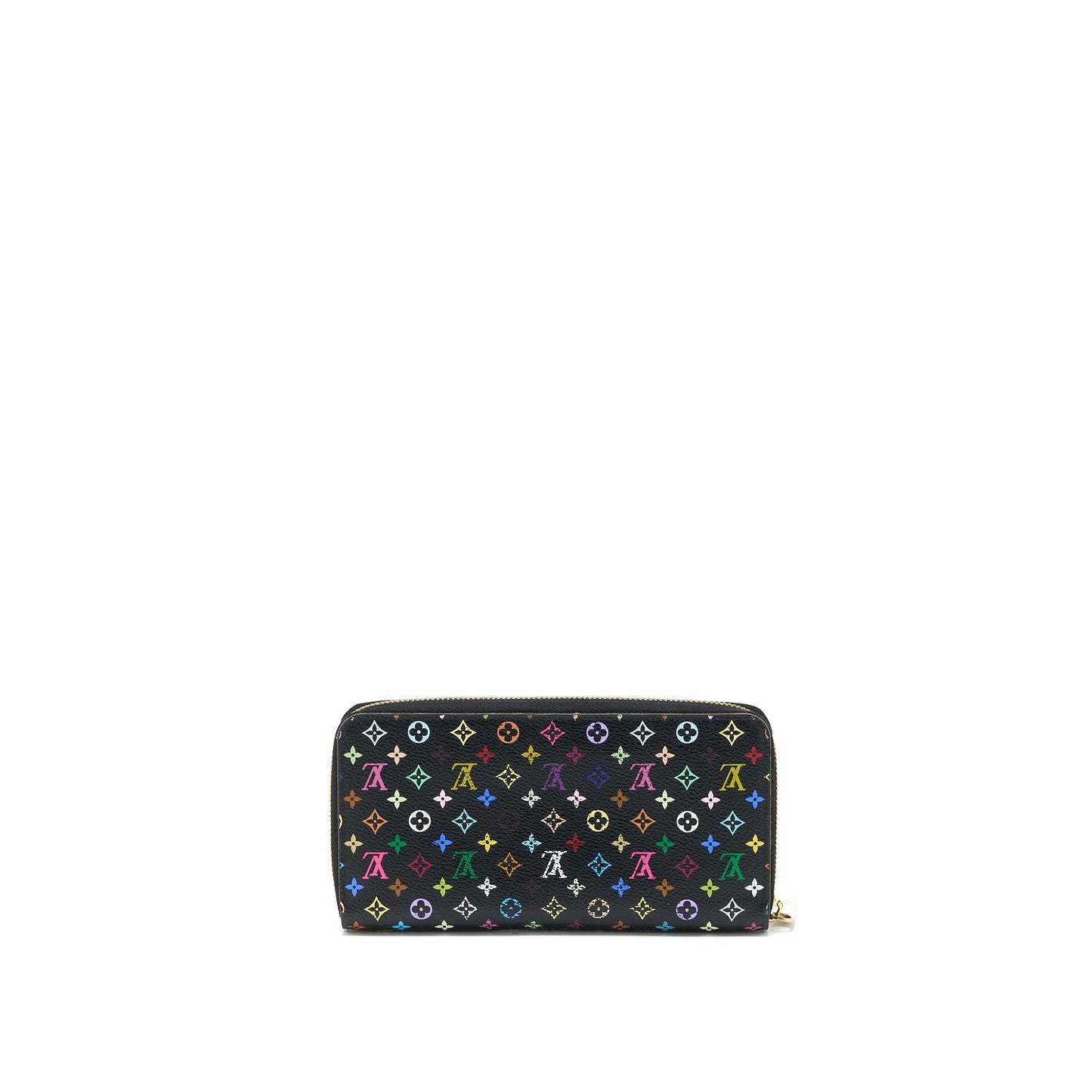 Louis Vuitton Zippy Long Wallet Black Multicolour Monogram Canvas