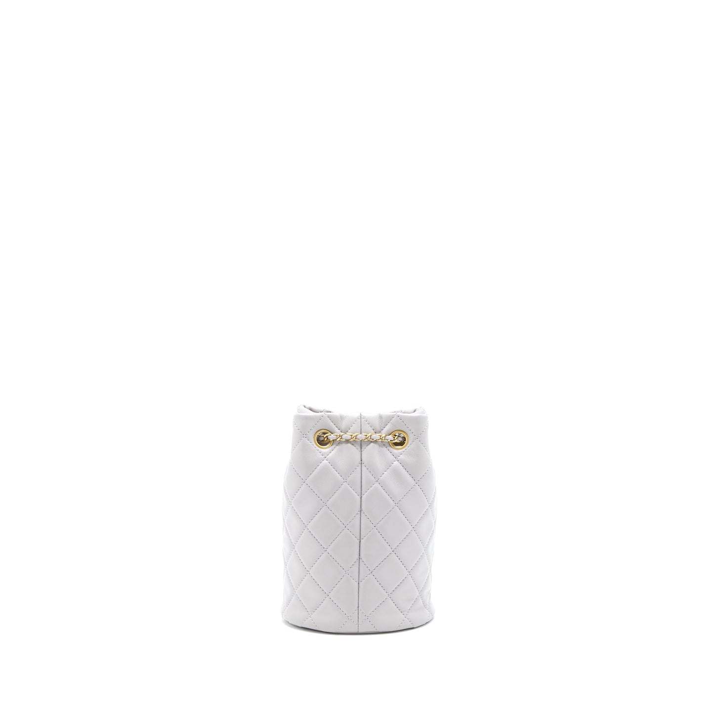 Chanel 22B Pearl Crush Bucket Bag Lambskin Grey GHW (Microchip)
