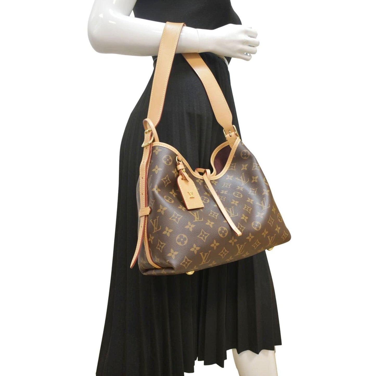 LOUIS VUITTON Carryall PM Monogram Canvas Shoulder Bag Brown