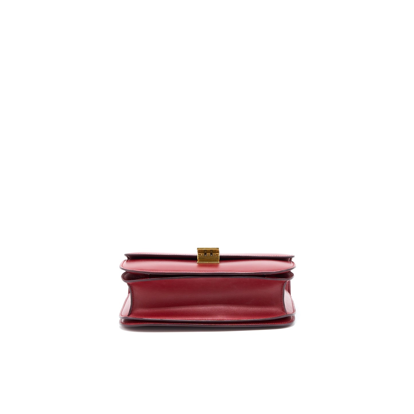 Celine Medium Classic Box Purse Calfskin Red