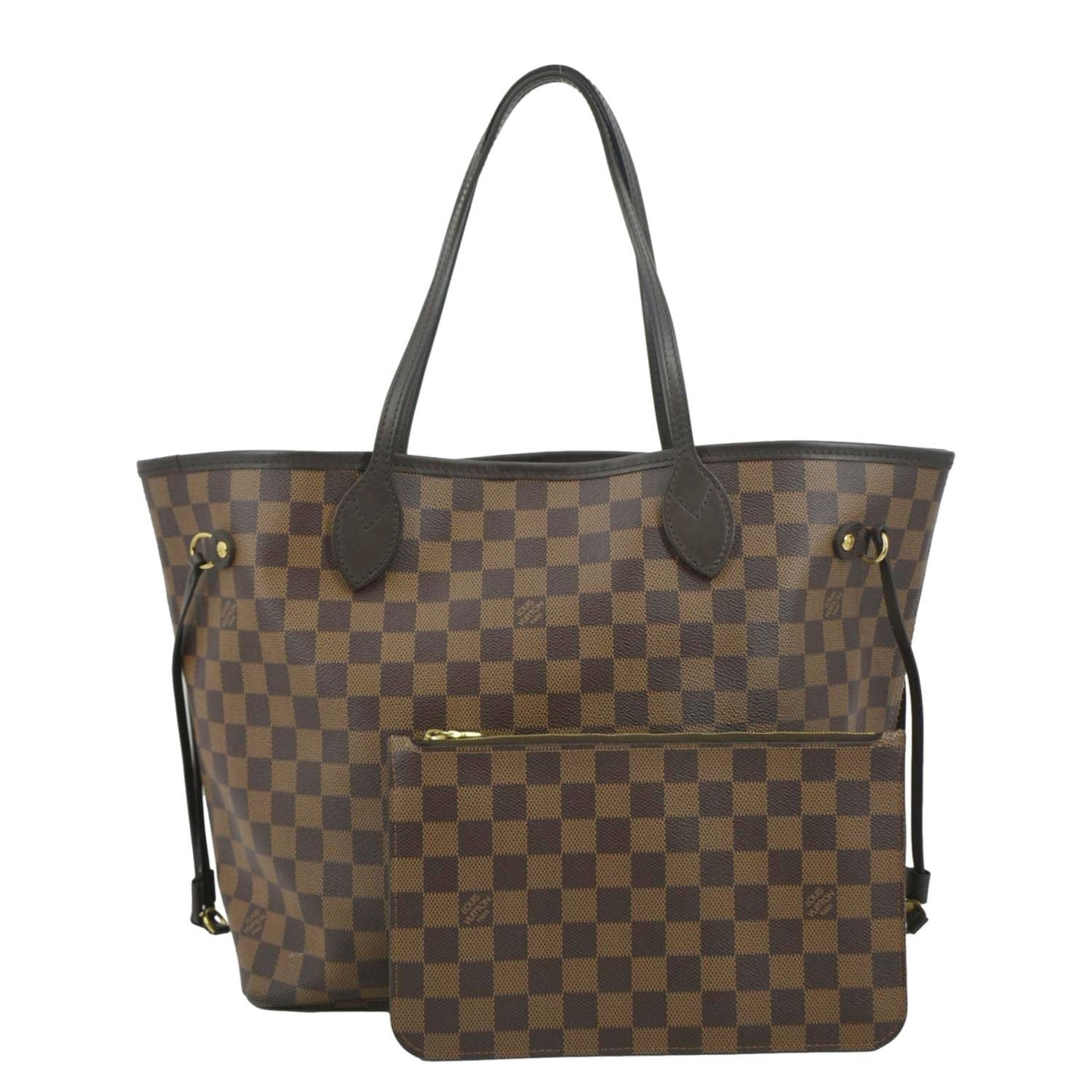 LOUIS VUITTON Neverfull MM Damier Ebene Tote Bag Brown