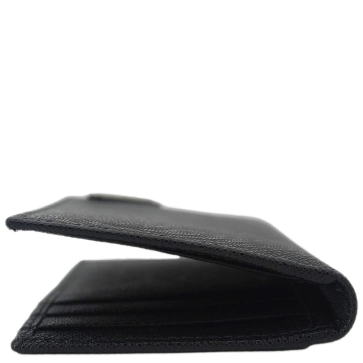 PRADA Saffiano Leather Card Holder Wallet Black