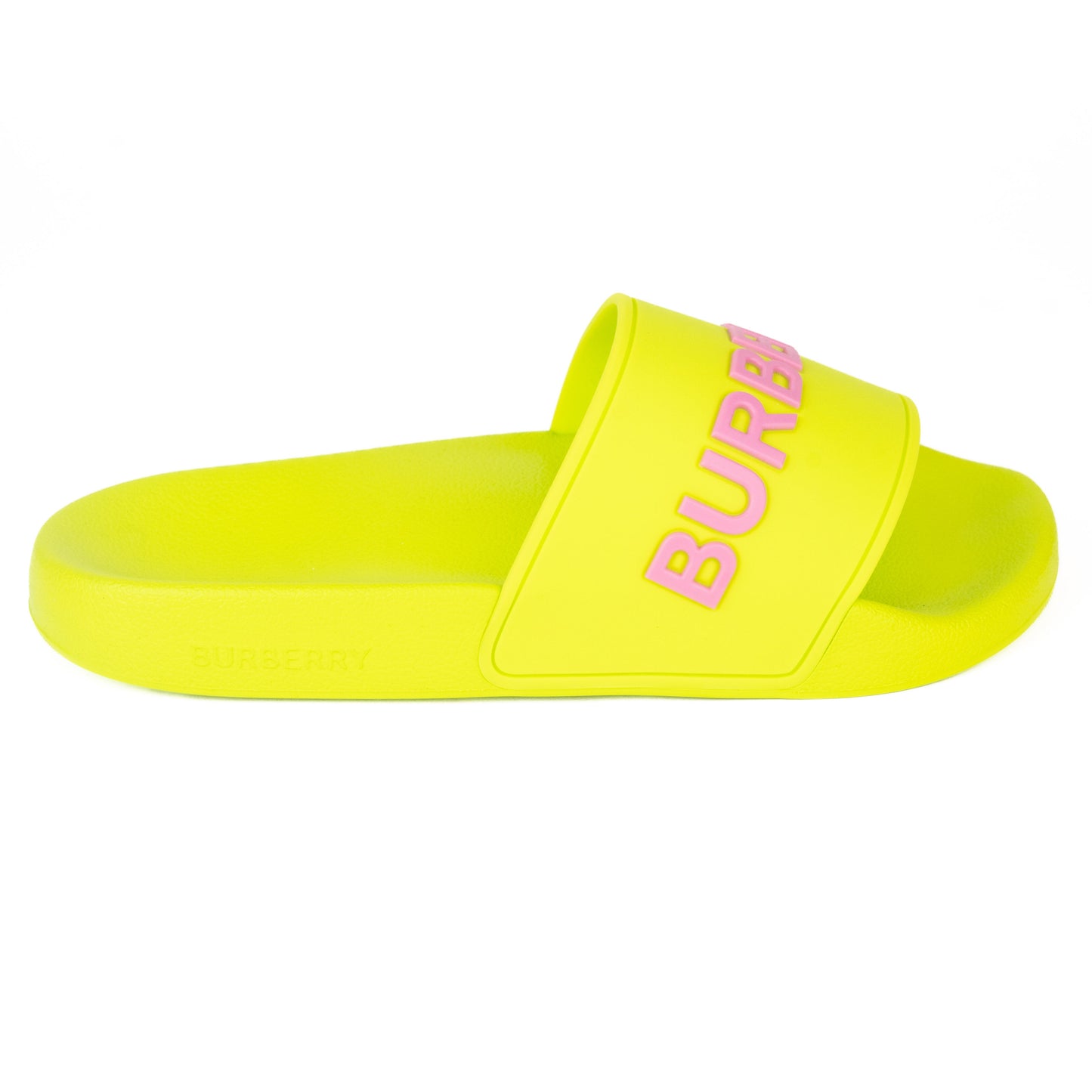 Burberry Logo Detail Slides green and pink