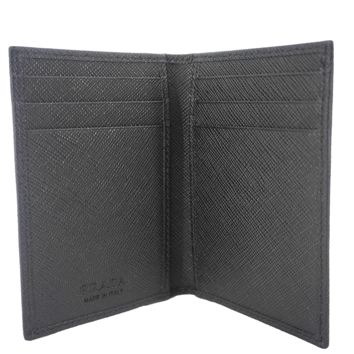 PRADA Saffiano Leather Card Holder Wallet Black