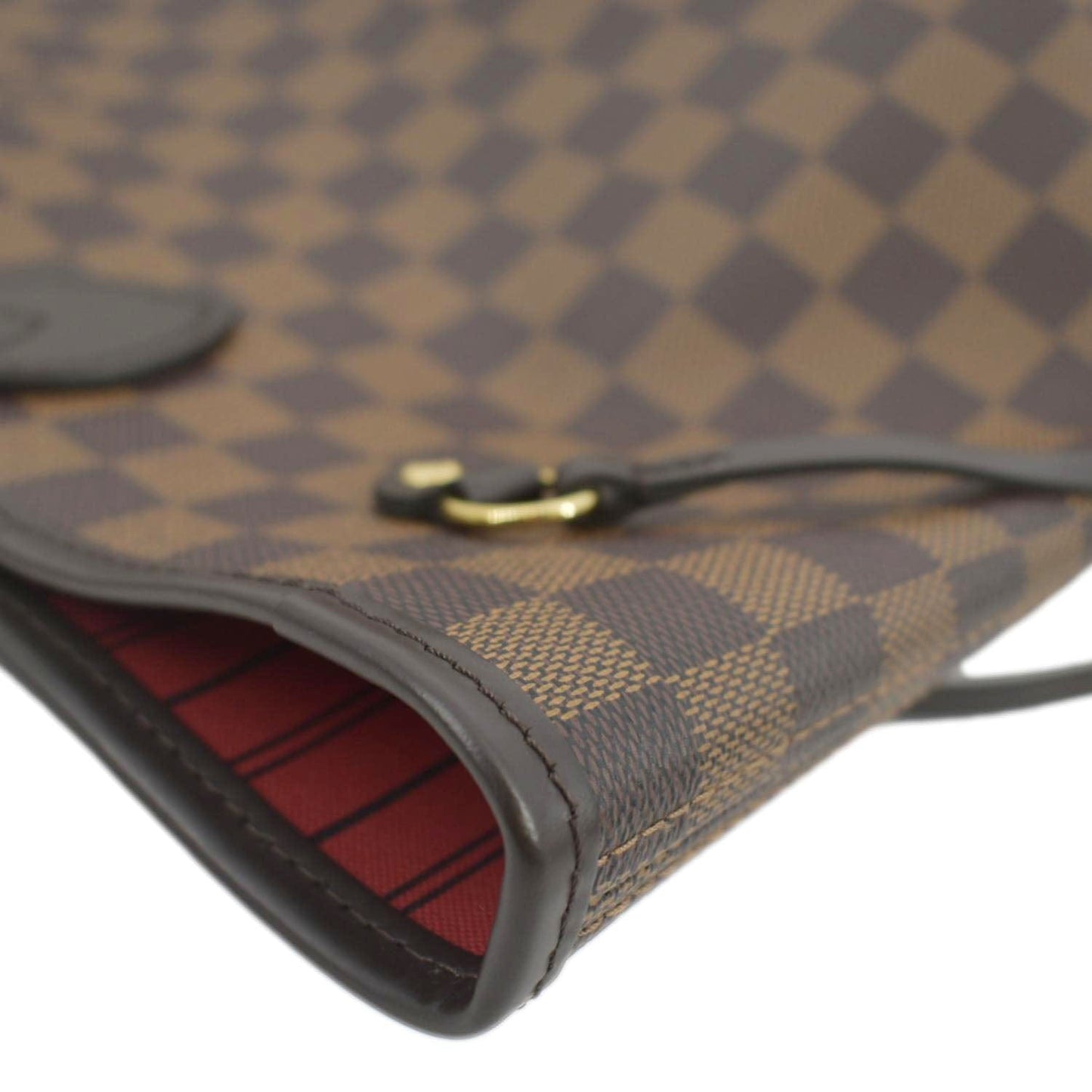 LOUIS VUITTON Neverfull MM Damier Ebene Tote Bag Brown
