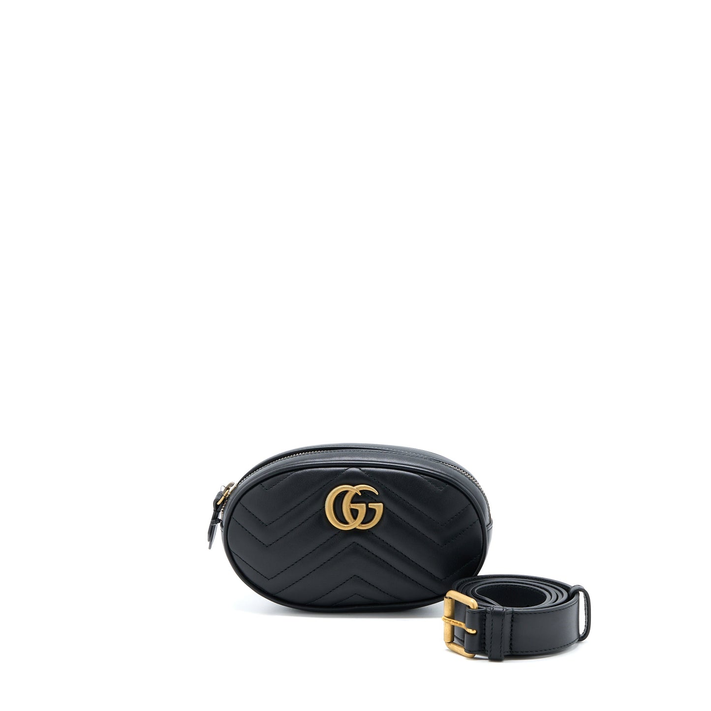 Gucci Marmont Round Belt Purse Black