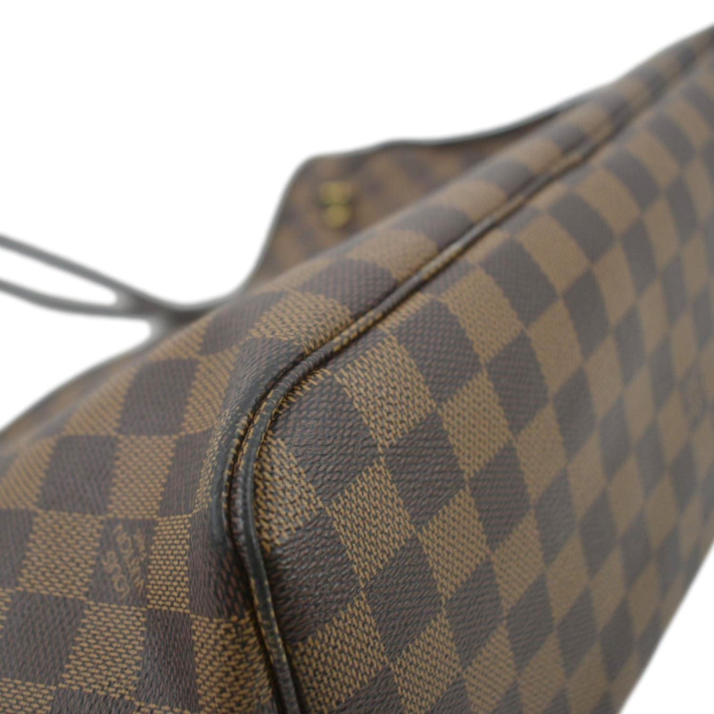 LOUIS VUITTON Neverfull MM Damier Ebene Tote Bag Brown