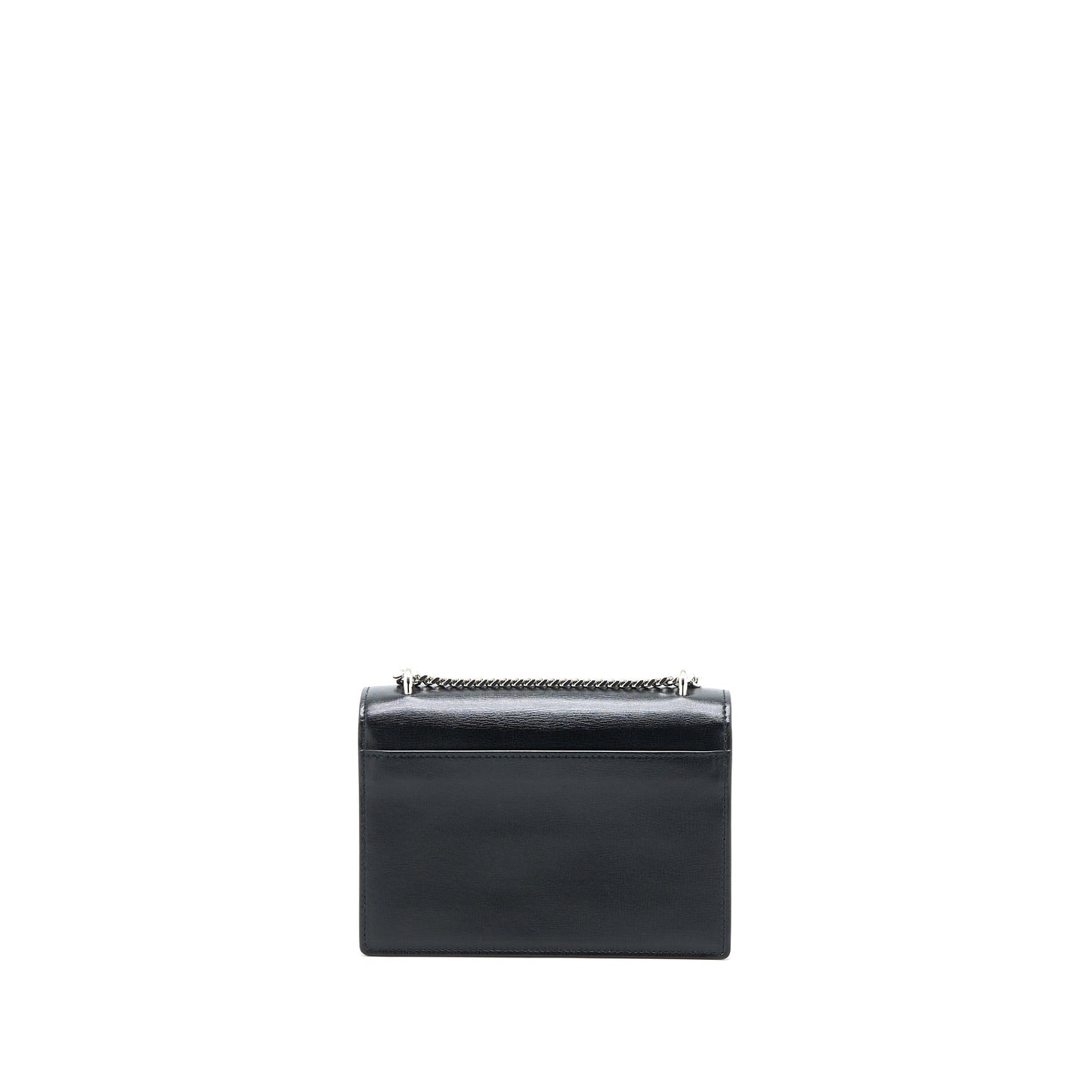 Saint Laurent Sunset Chain Wallet Smooth Calfskin Black
