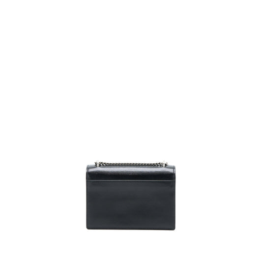Saint Laurent Sunset Chain Wallet Smooth Calfskin Black