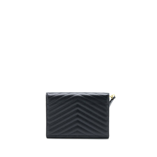 Saint Laurent/ Envelop Clutch Grained Calfskin Black