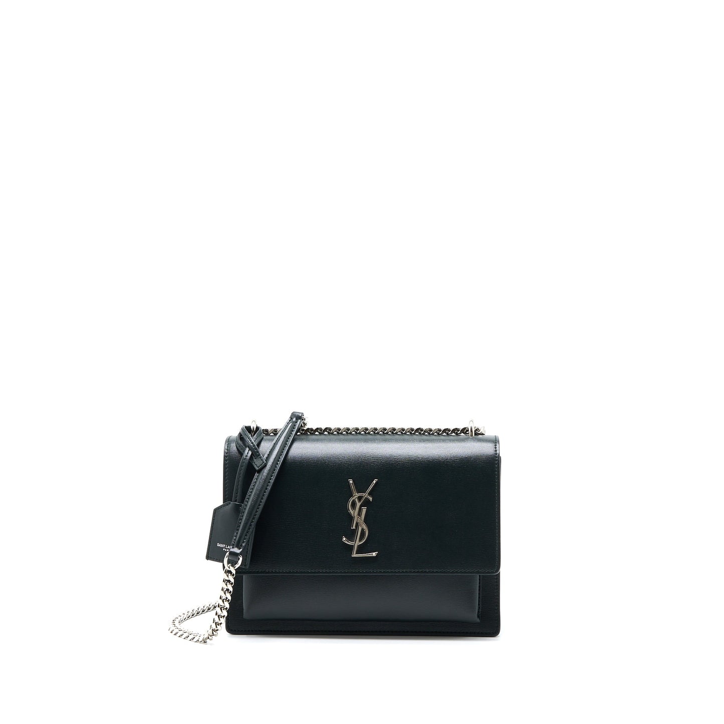 Saint Laurent Sunset Chain Purse Calfskin Dark Green