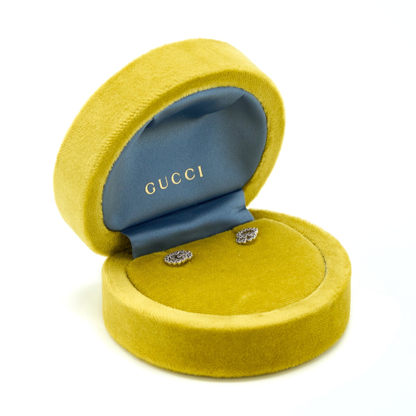 Gucci Running Studs Earrings White Gold Pink