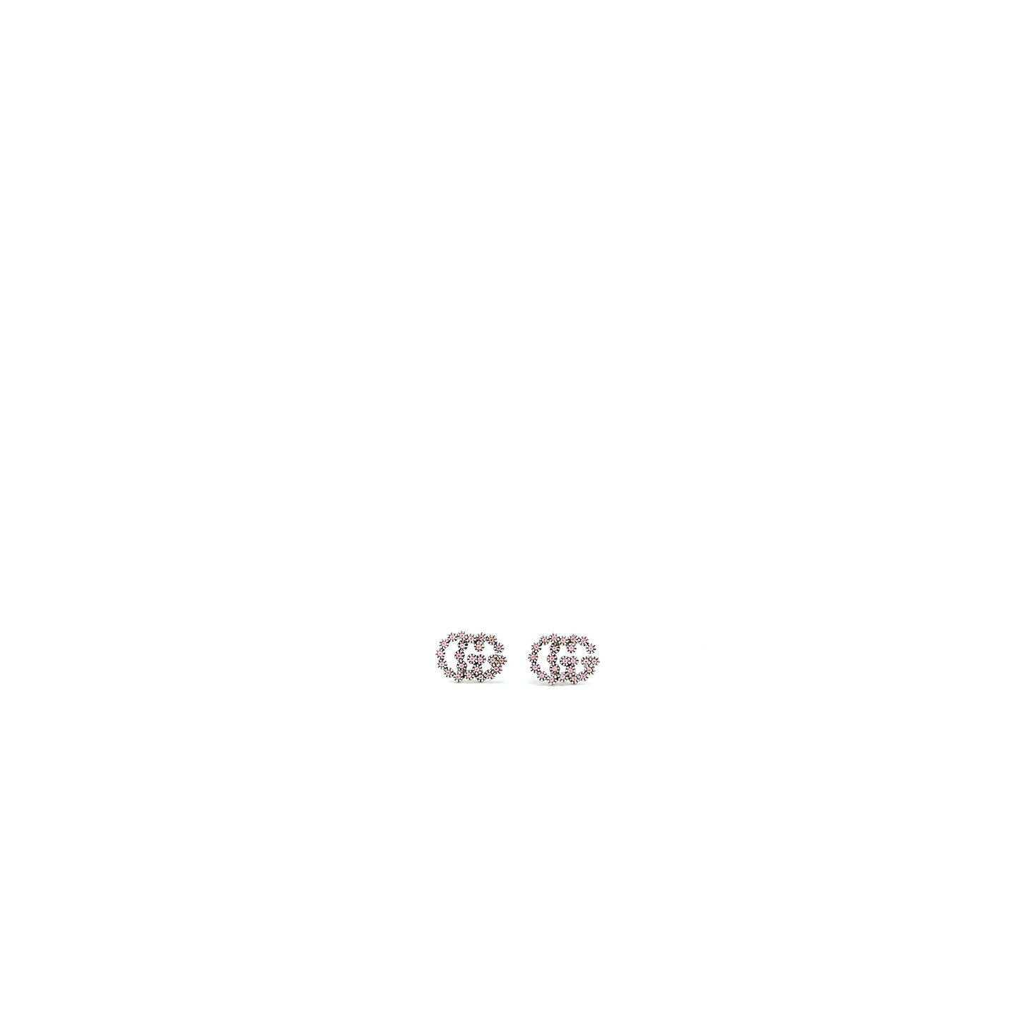 Gucci Running Studs Earrings White Gold Pink