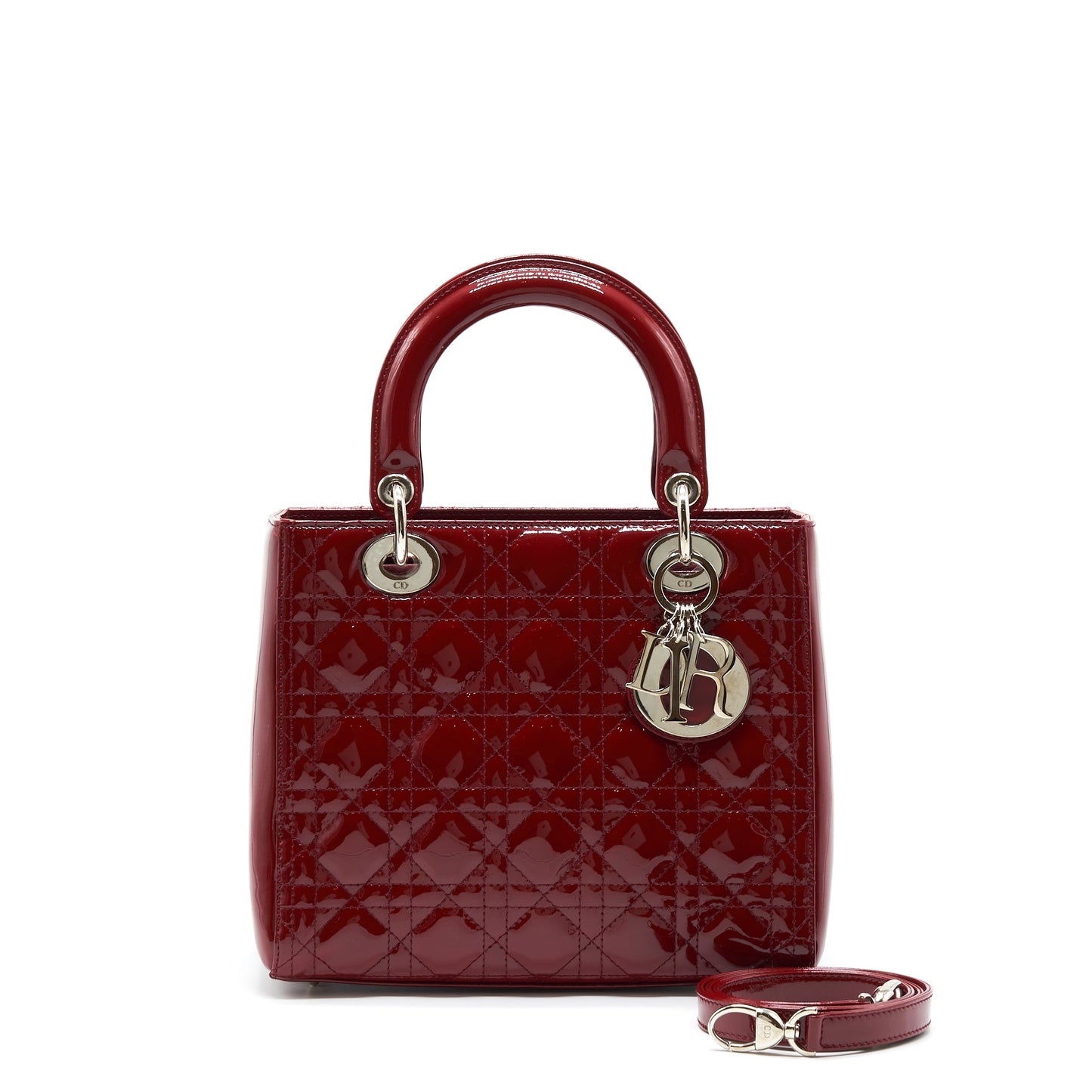 Dior Medium Lady Dior Patent Red