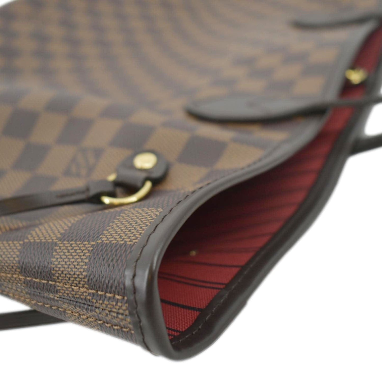 LOUIS VUITTON Neverfull MM Damier Ebene Tote Bag Brown