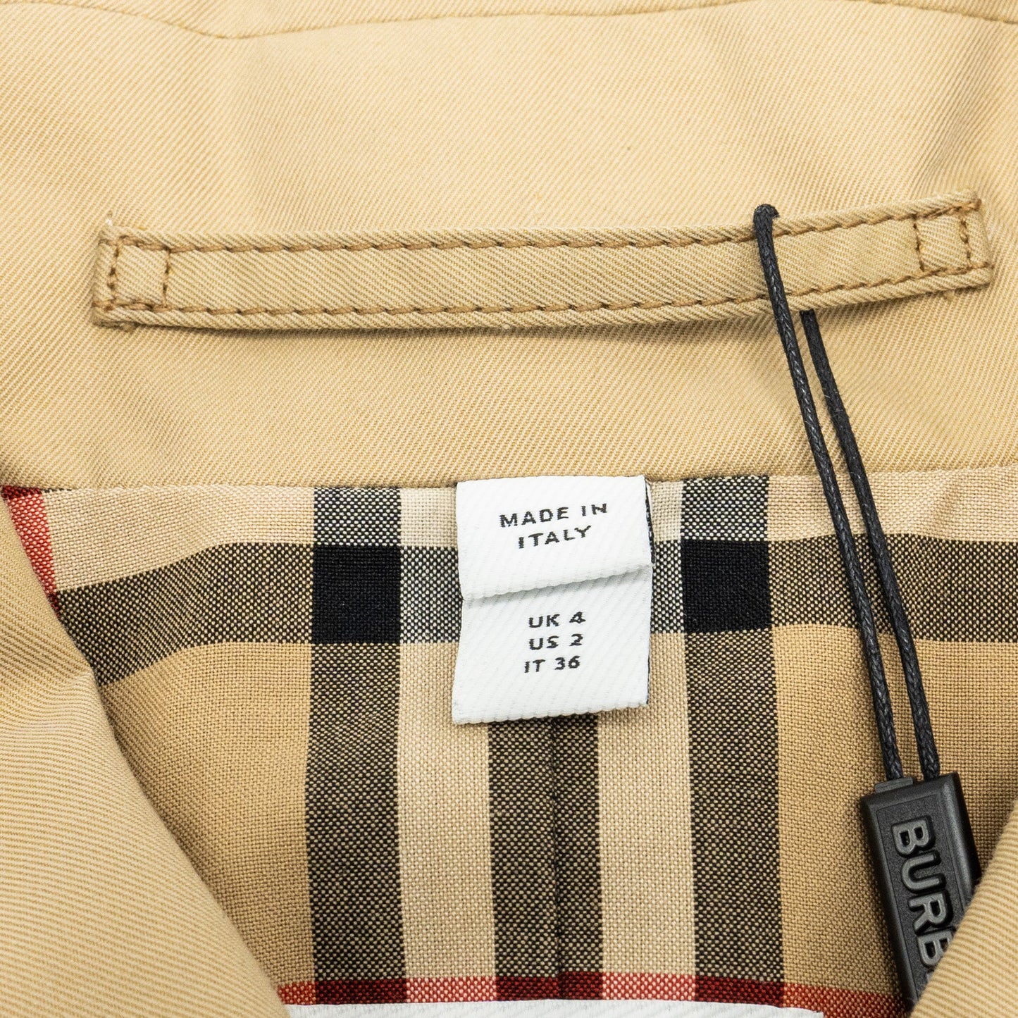 Burberry Size IT36 Corset-Belt Long Gabardine Trench Coat Cotton Light Beige