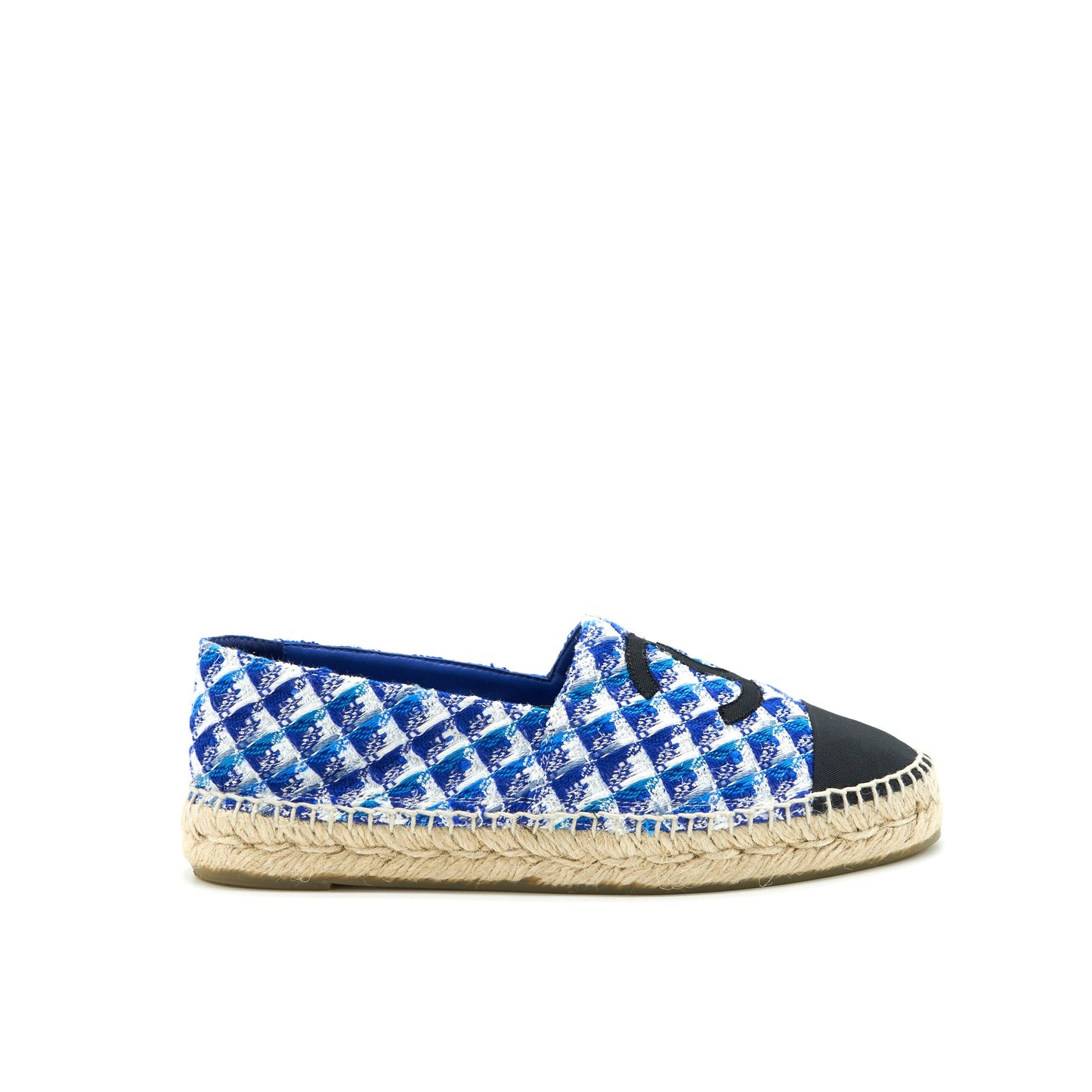 Chanel Espadrilles Size38 Black/Blue Tweed