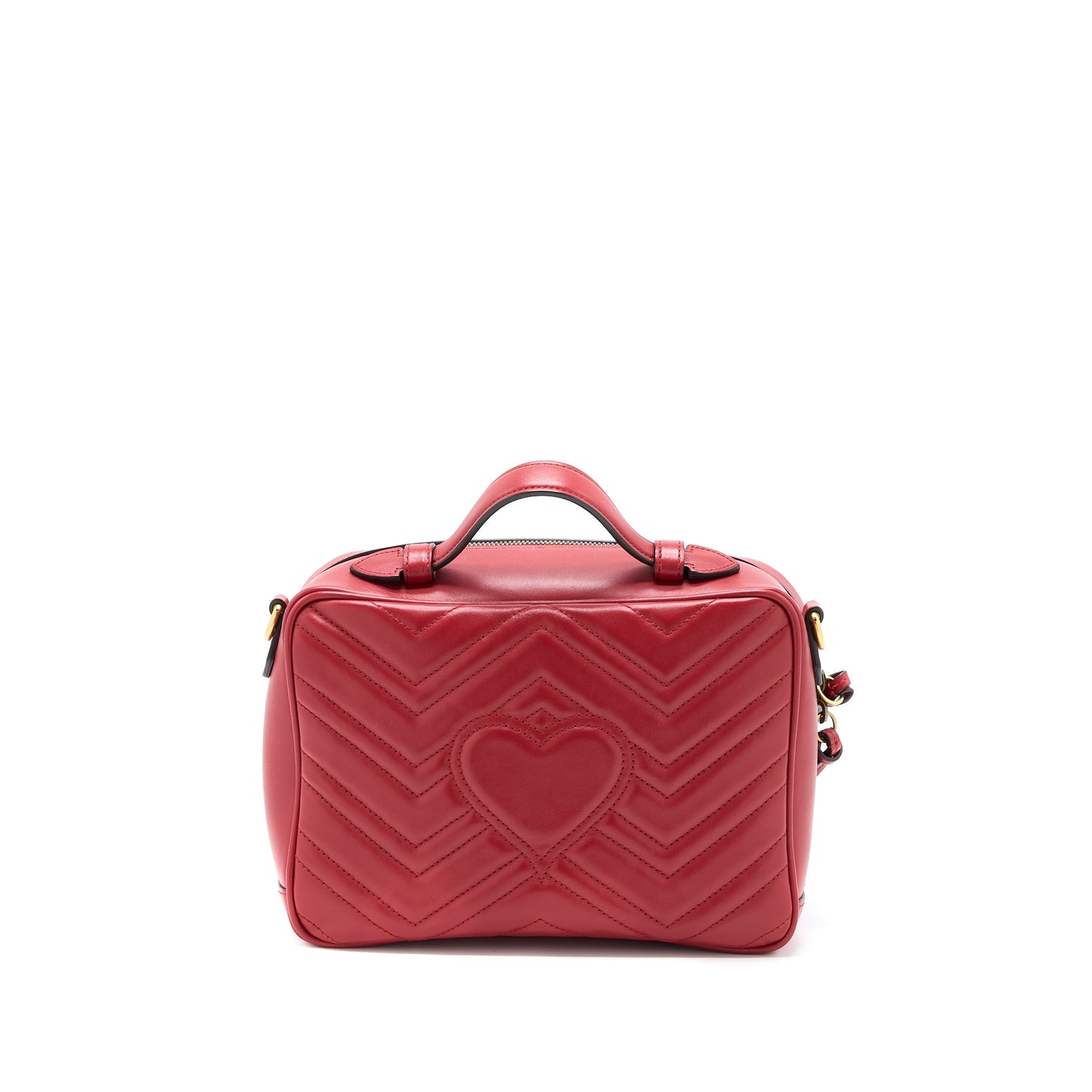 Gucci Sylvie Web Marmont Purse Calfskin Red