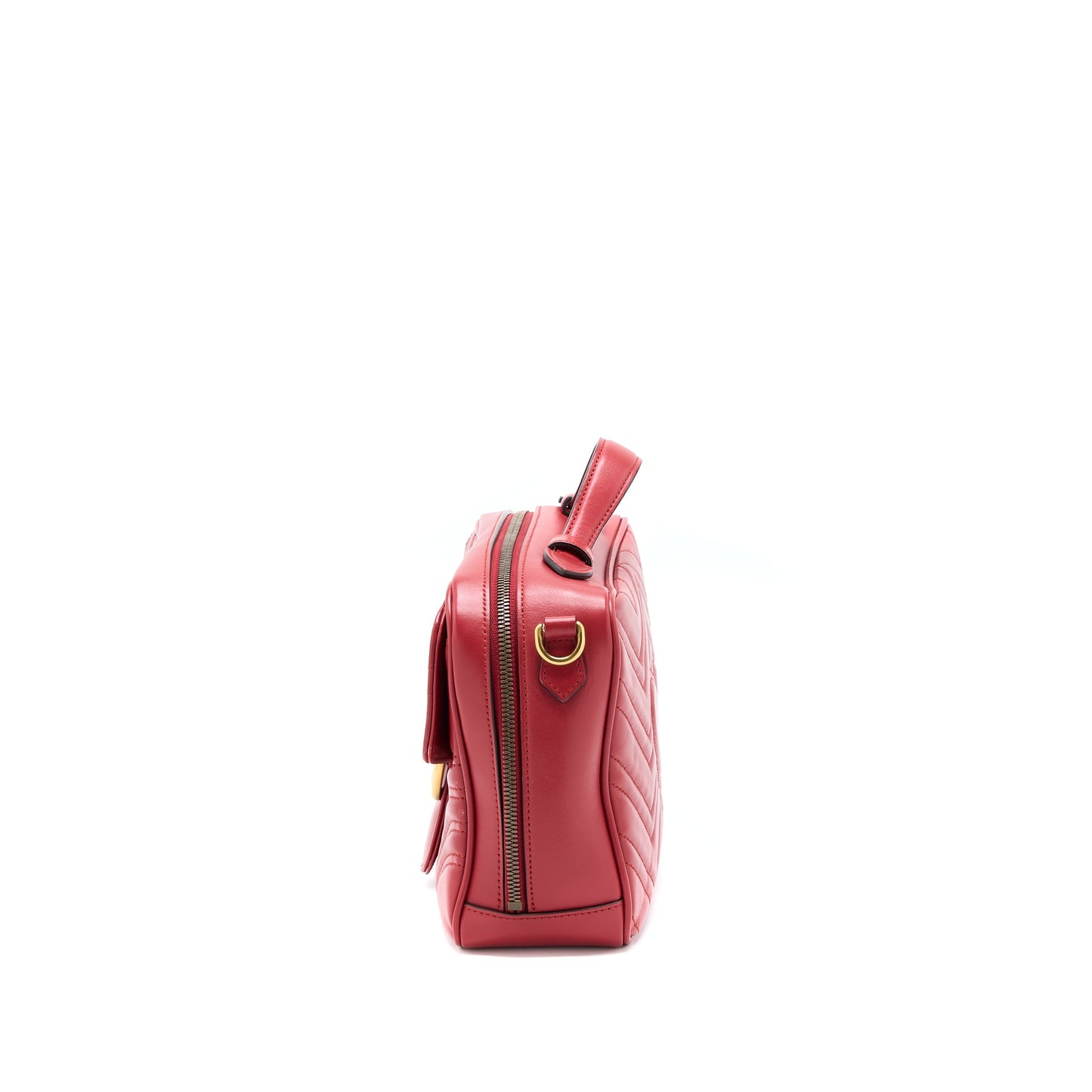 Gucci Sylvie Web Marmont Purse Calfskin Red
