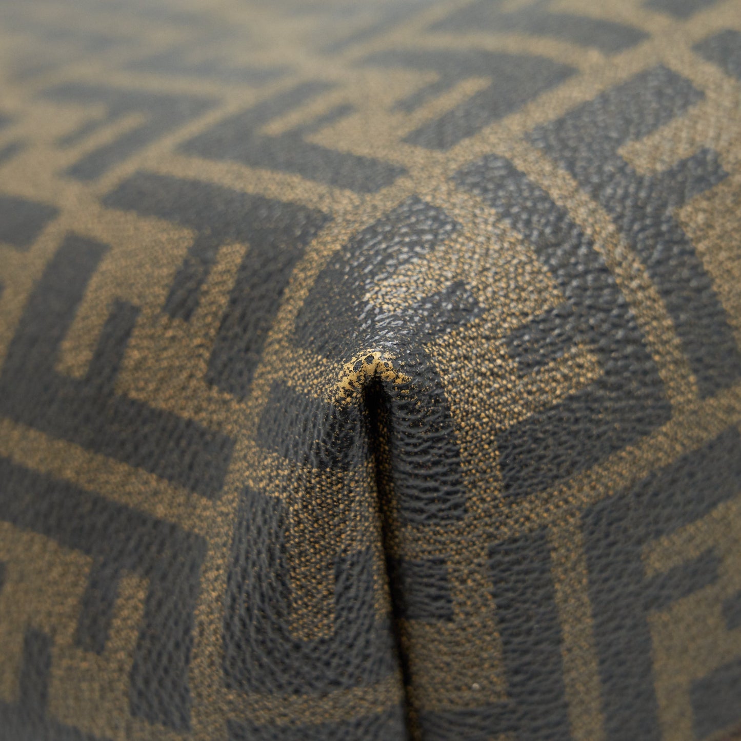 Fendi Monogram Leather Shopper Tote Bag