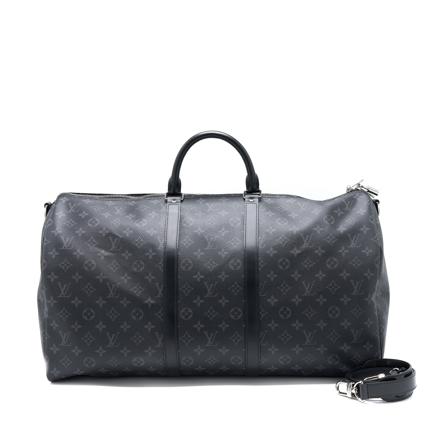 Louis Vuitton Keepall 55 with Shoulder Strap Monogram Eclipse Canvas