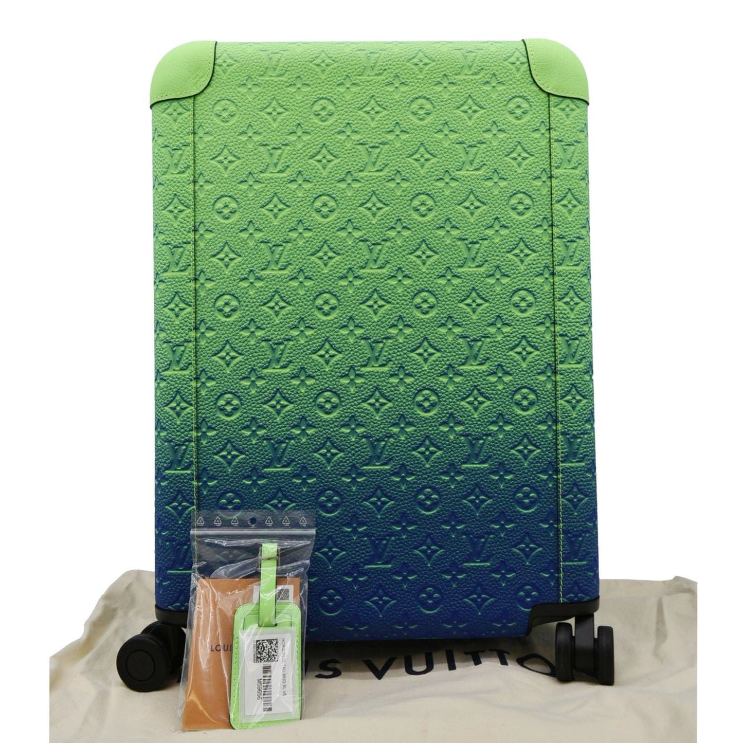 LOUIS VUITTON Illusion Horizon 55 Monogram Taurillon Leather Rolling Suitcase Green