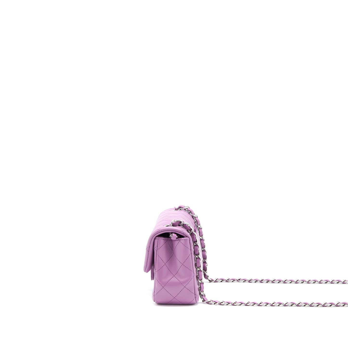 Chanel Mini Rectangular Flap Bag Lambskin Purple SHW