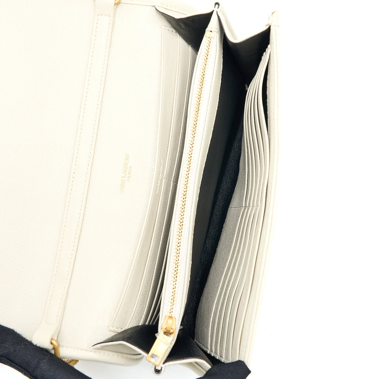 Saint Laurent Becky Quilted Chain Purse White