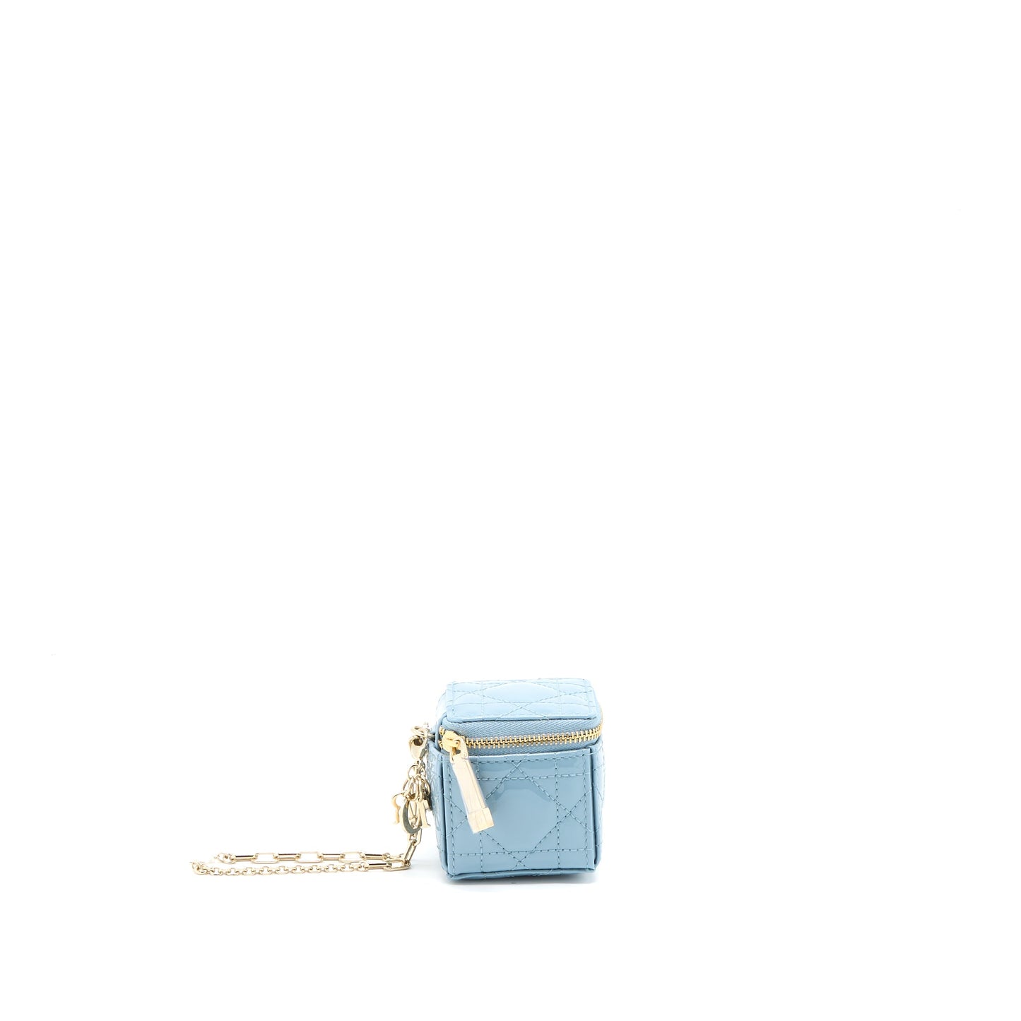 Dior Square Coin Purse Patent Blue