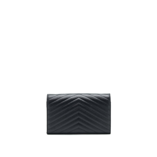 Saint Laurent Envelope Chain Wallet Black with