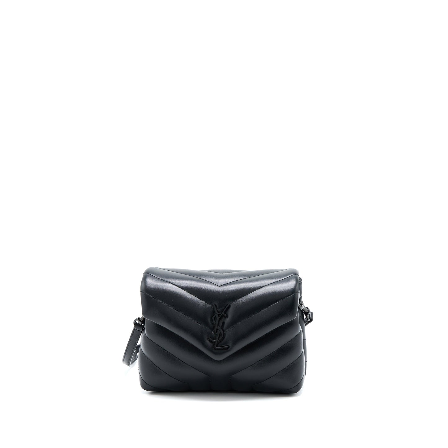 Saint Laurent Loulou Toy Strap Purse Calfskin Black With Black Hardware