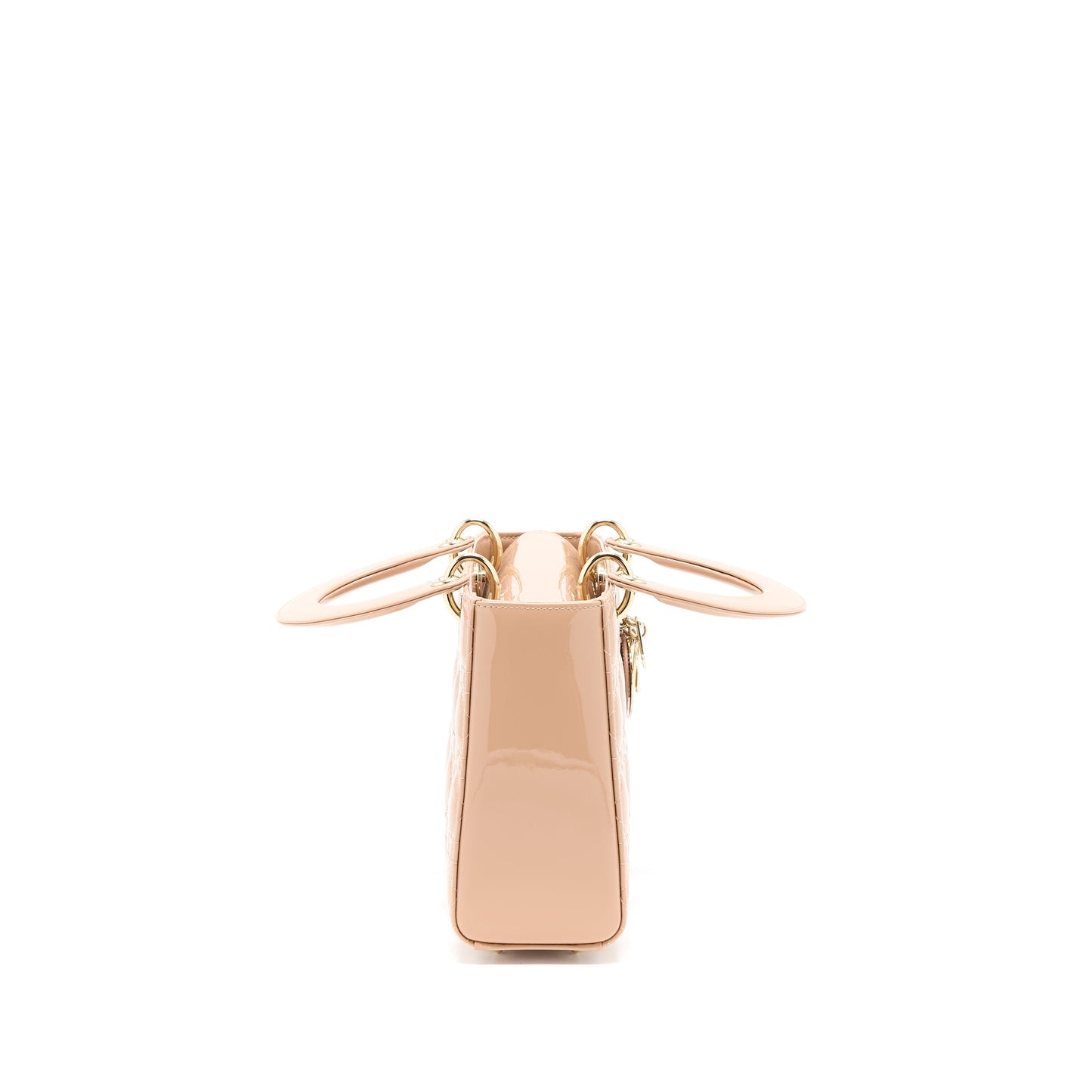 Dior Small Lady Dior Patent Leather Beige
