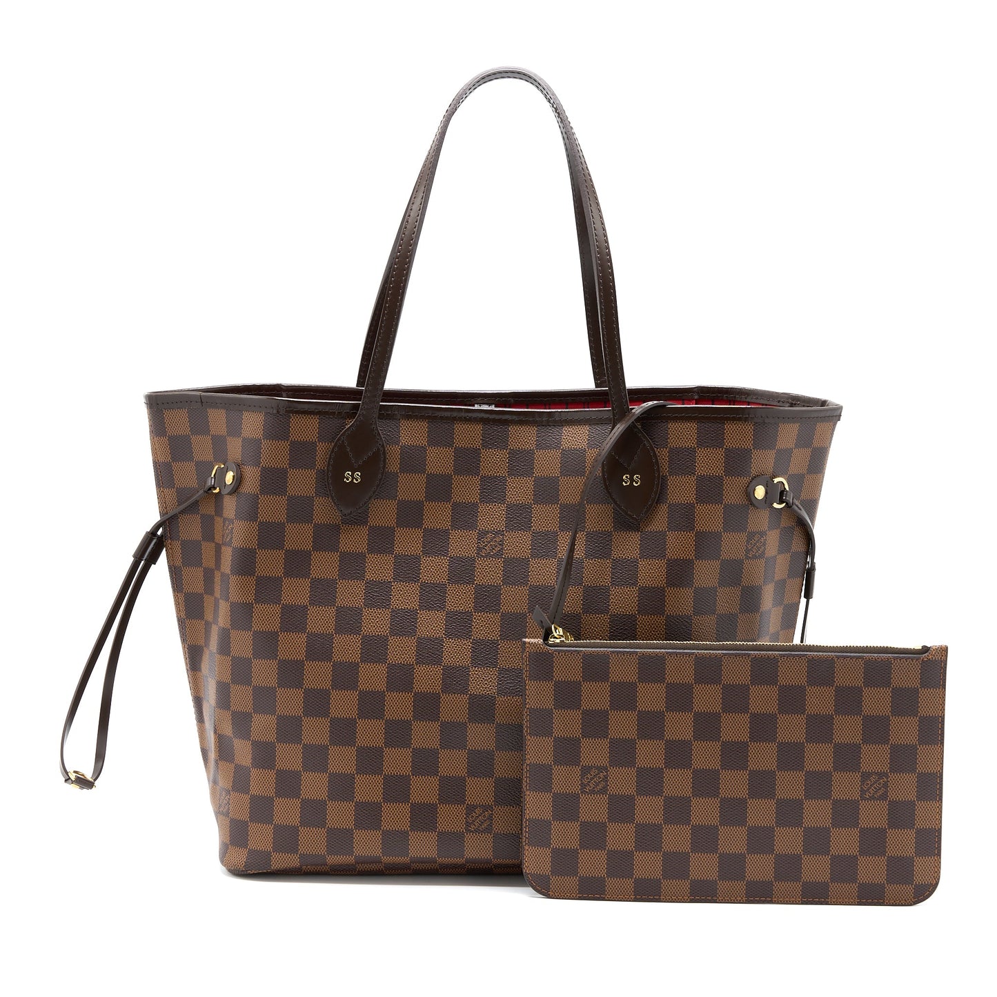 Louis Vuitton Neverfull Damier Ebene With Initial S.S