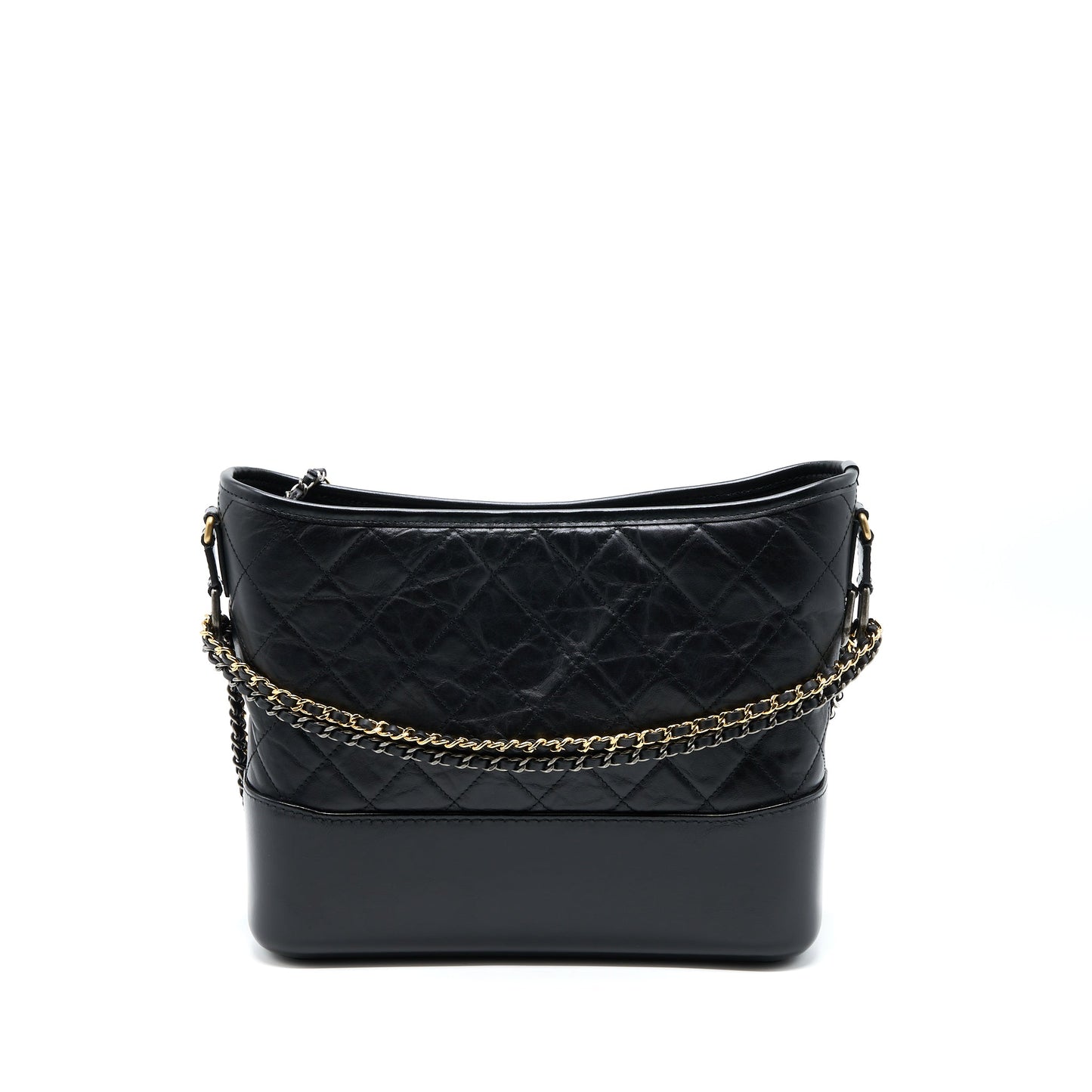 Chanel Large Gabrielle Hobo Bag Aged Calfskin Black Multicolour Hardware