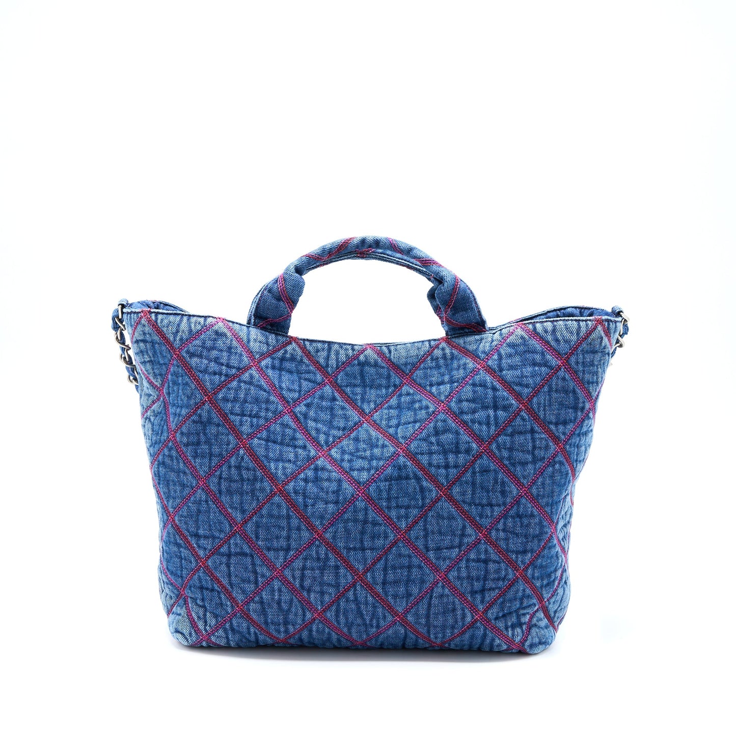 Chanel COCO Beach Denim Tote Bag SHW (Microchip)