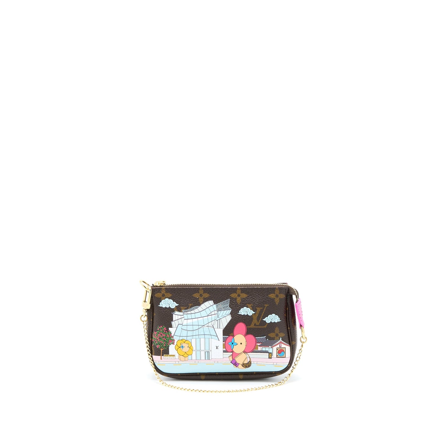 Louis Vuitton 2022 Christmas Limited Mini Pochette Accessories Monogram Canvas Seoul Boutique