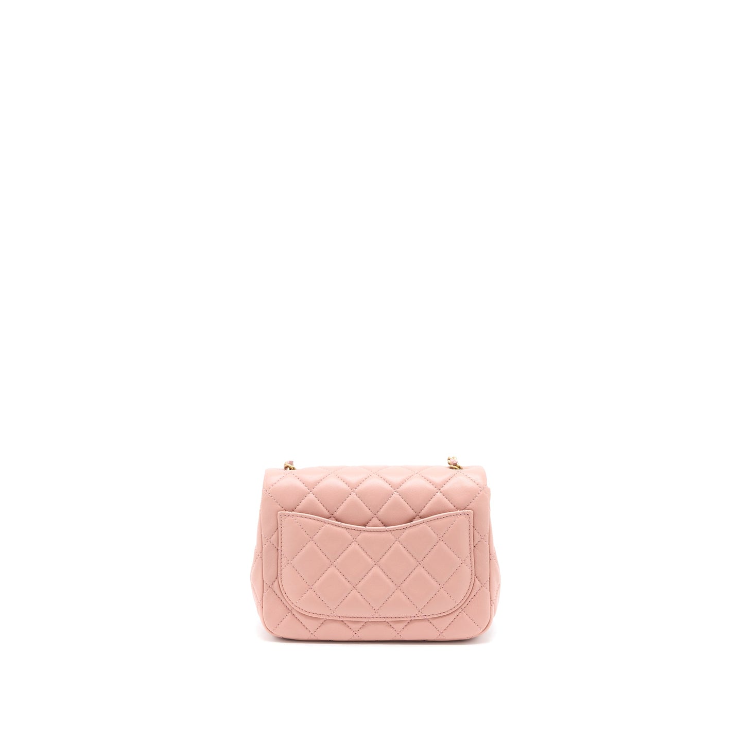 Chanel Pearl Crush Mini Square Flap Bag Lambskin Dark Pink GHW (Microchip)