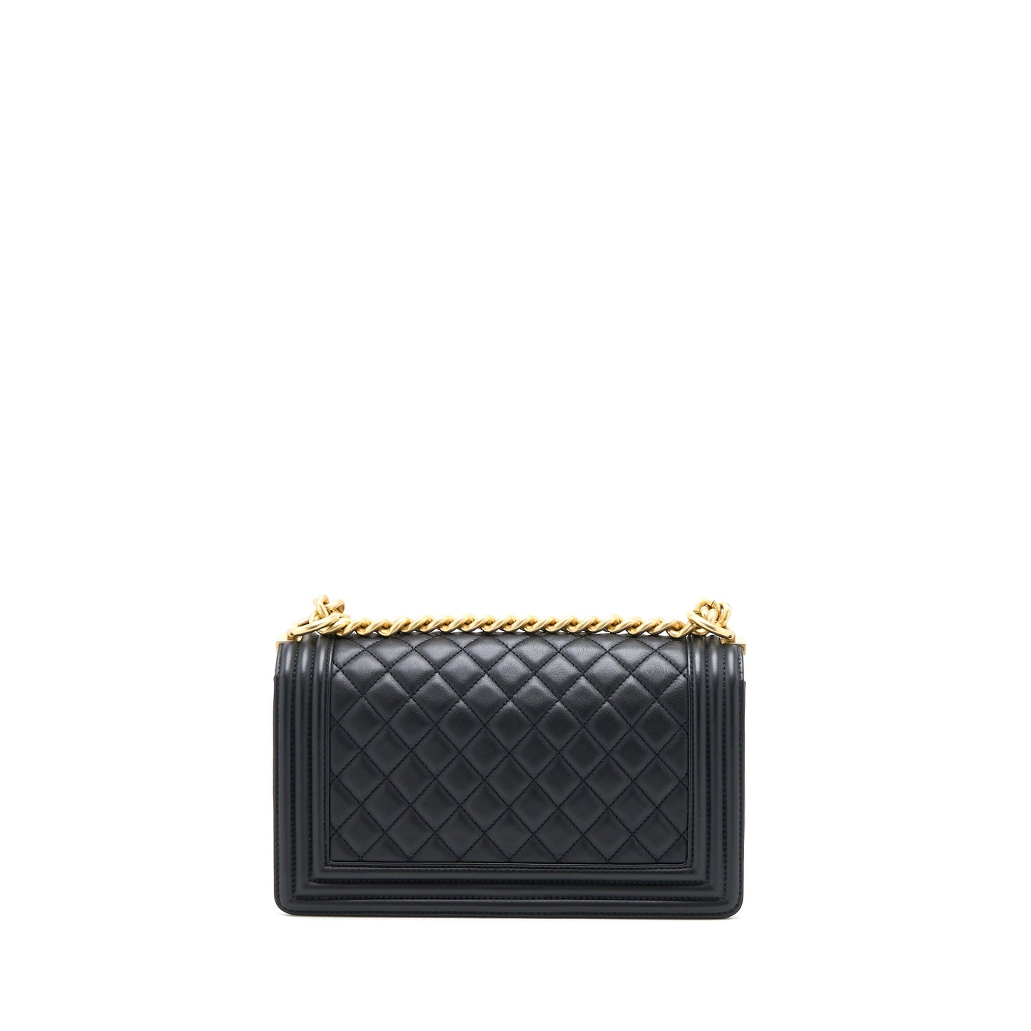 Chanel Medium Boy Bag Calfskin Black Brushed GHW