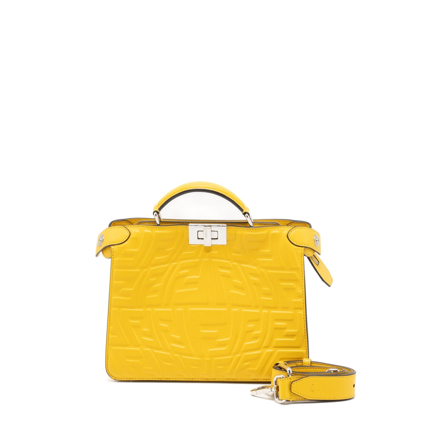 Fendi Top Handle Peekaboo Lambskin Yellow