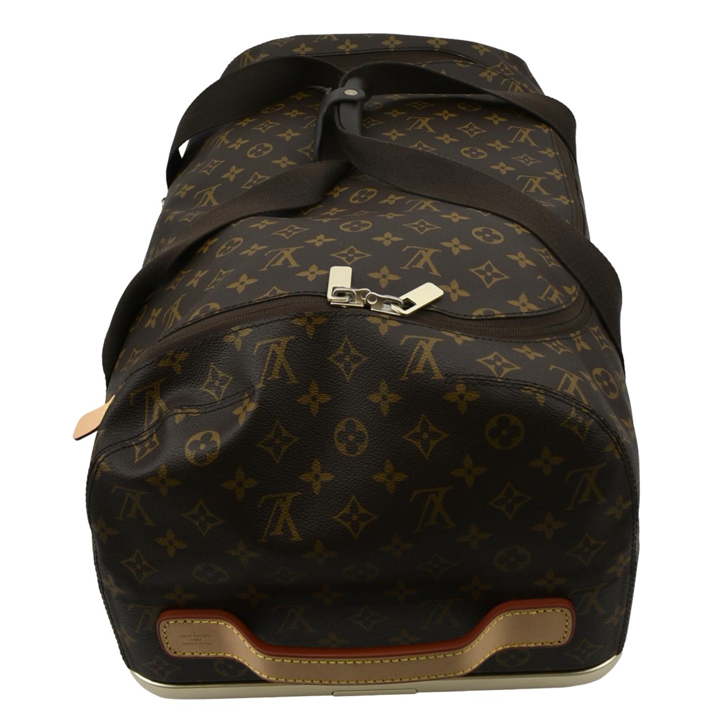 LOUIS VUITTON Horizon Soft 55 Monogram Canvas Rolling Duffle Bag Brown