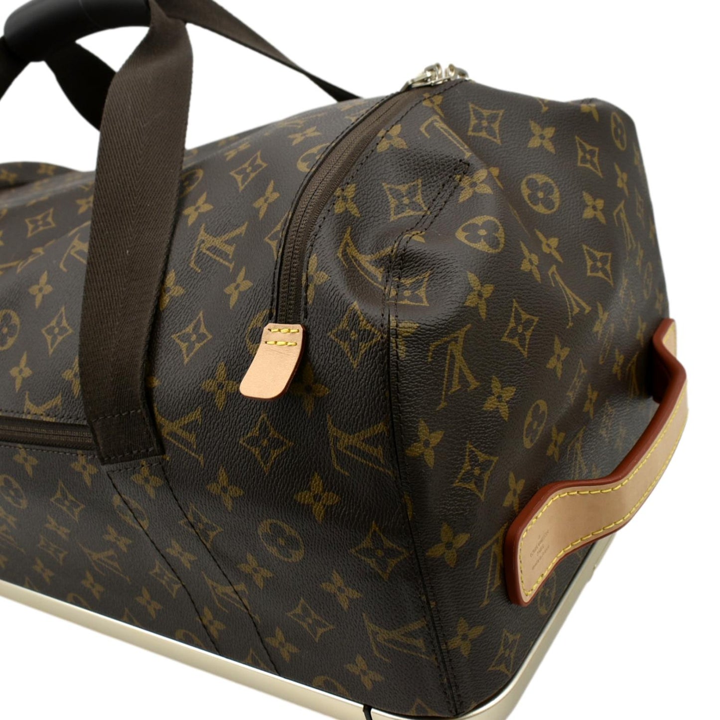 LOUIS VUITTON Horizon Soft 55 Monogram Canvas Rolling Duffle Bag Brown