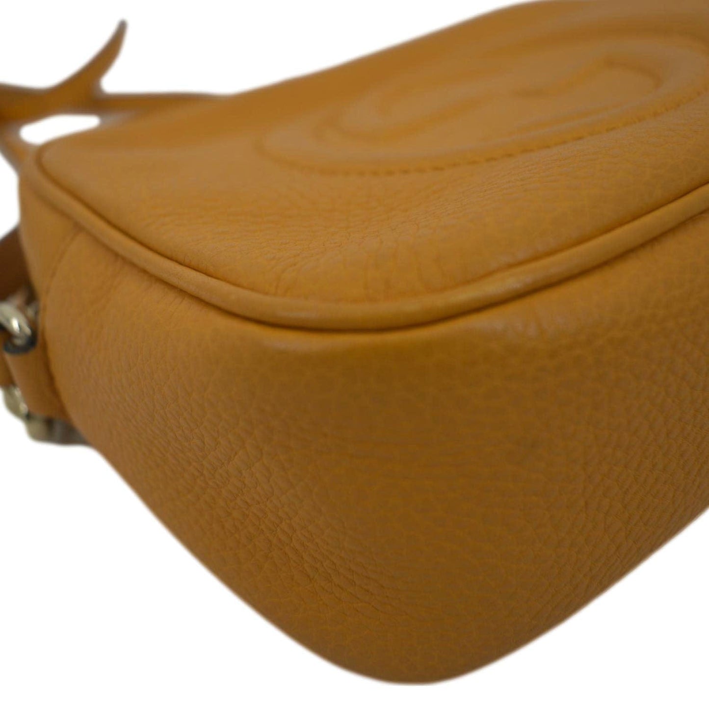 GUCCI Soho Disco Camera Leather Crossbody Bag Orange 308364
