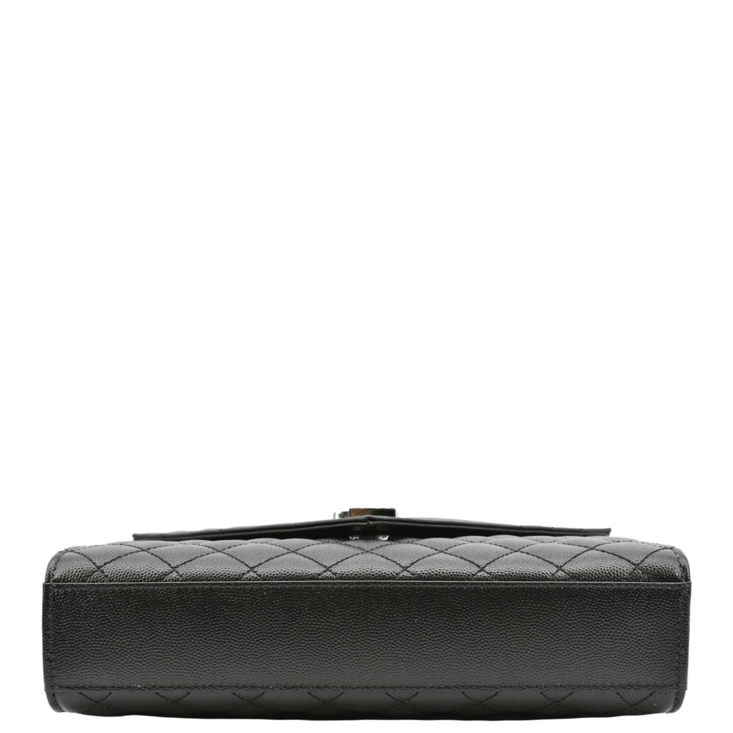 YVES SAINT LAURENT Envelope Mix Matelassé Chain Leather Shoulder Bag Black
