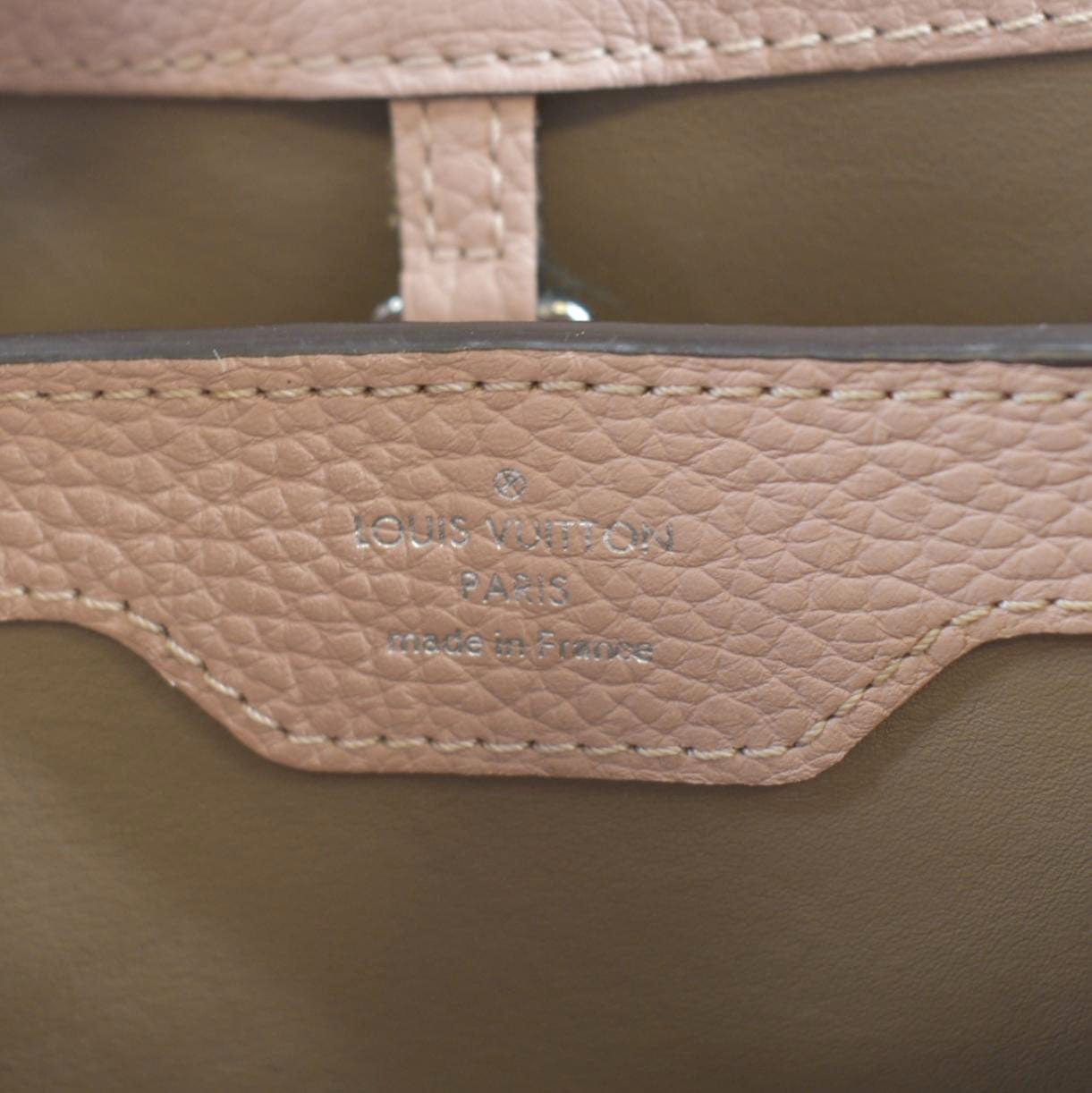 LOUIS VUITTON Capucines MM Taurillon Leather Shoulder Bag Soft Pink