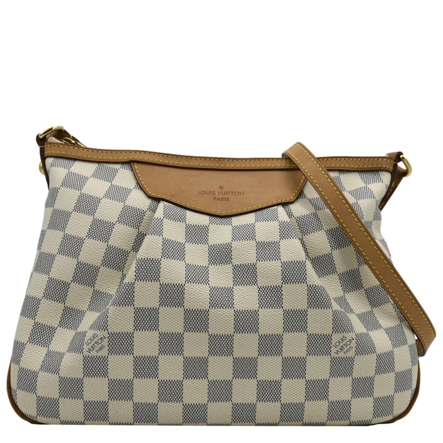 LOUIS VUITTON Siracusa PM Damier Azur Shoulder Bag White