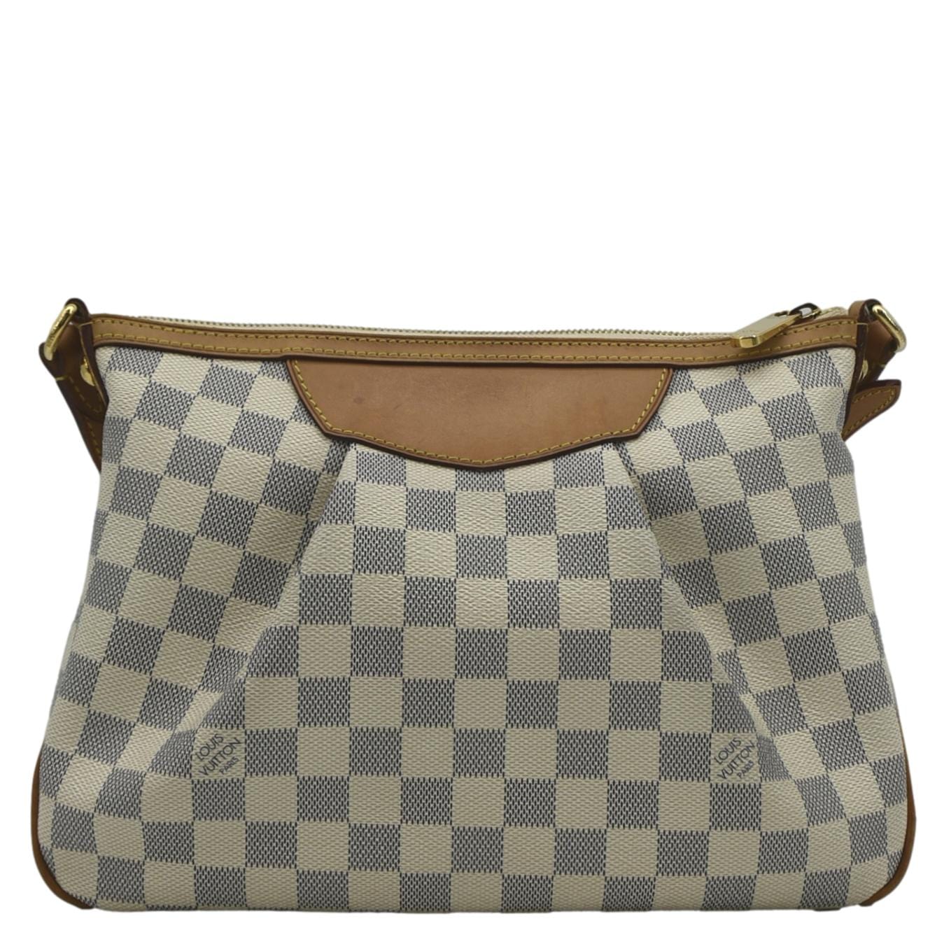 LOUIS VUITTON Siracusa PM Damier Azur Shoulder Bag White