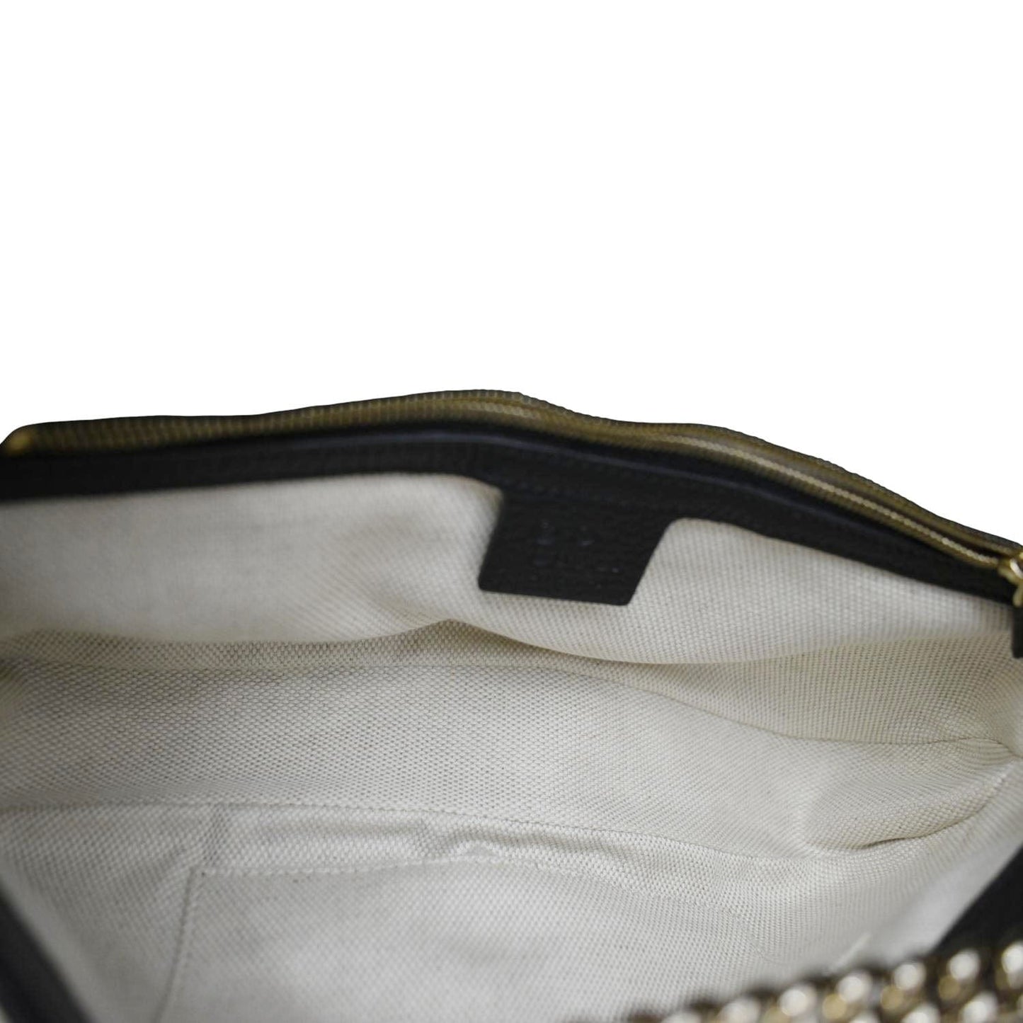 GUCCI Soho Flap Leather Chain Crossbody Bag Black 536224